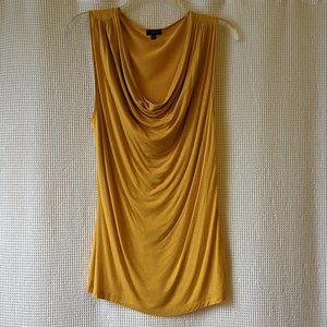 Gold cowl neck sleeveless top